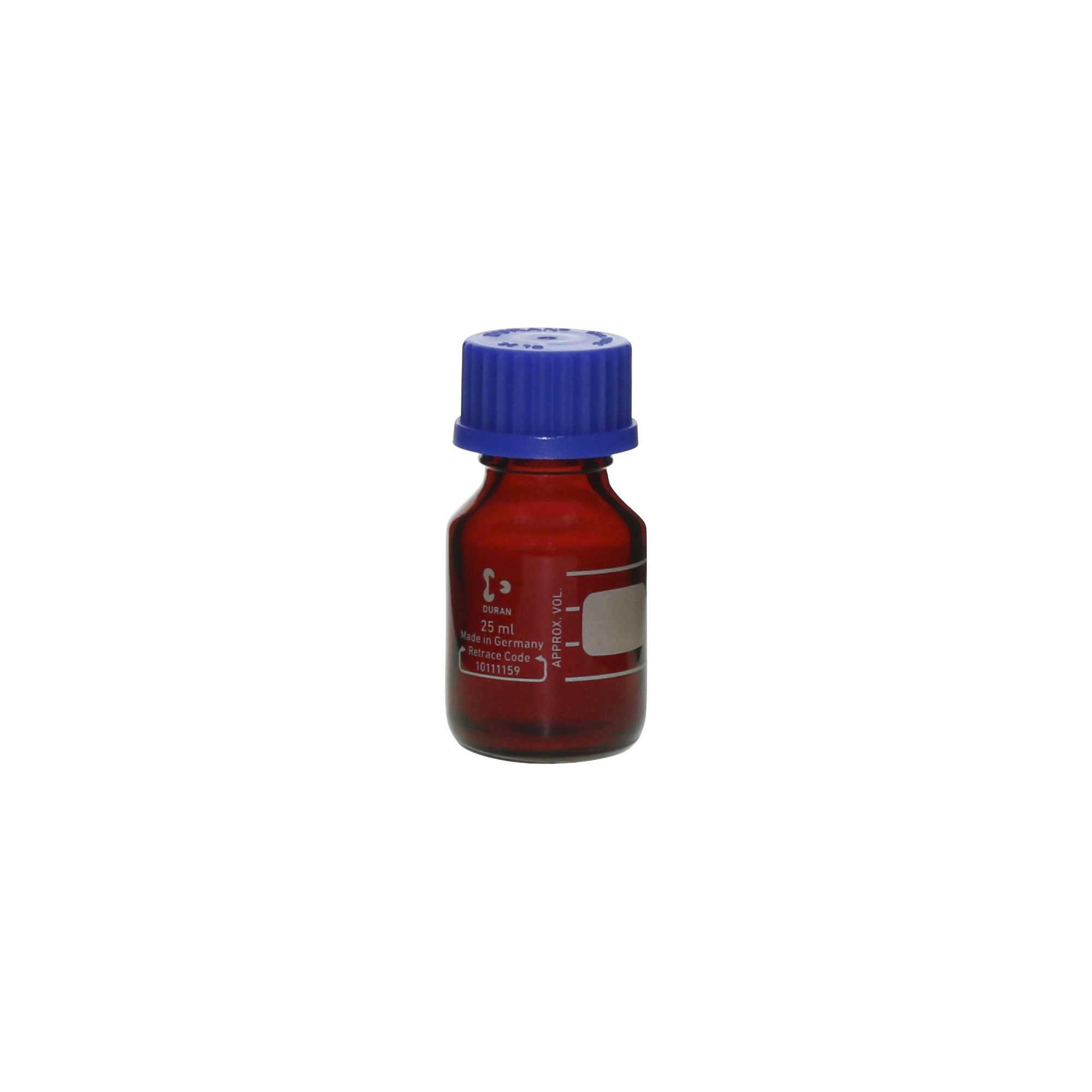 柴田科学螺纹口瓶（Mejumu瓶）茶褐色带蓝色瓶盖25mL
