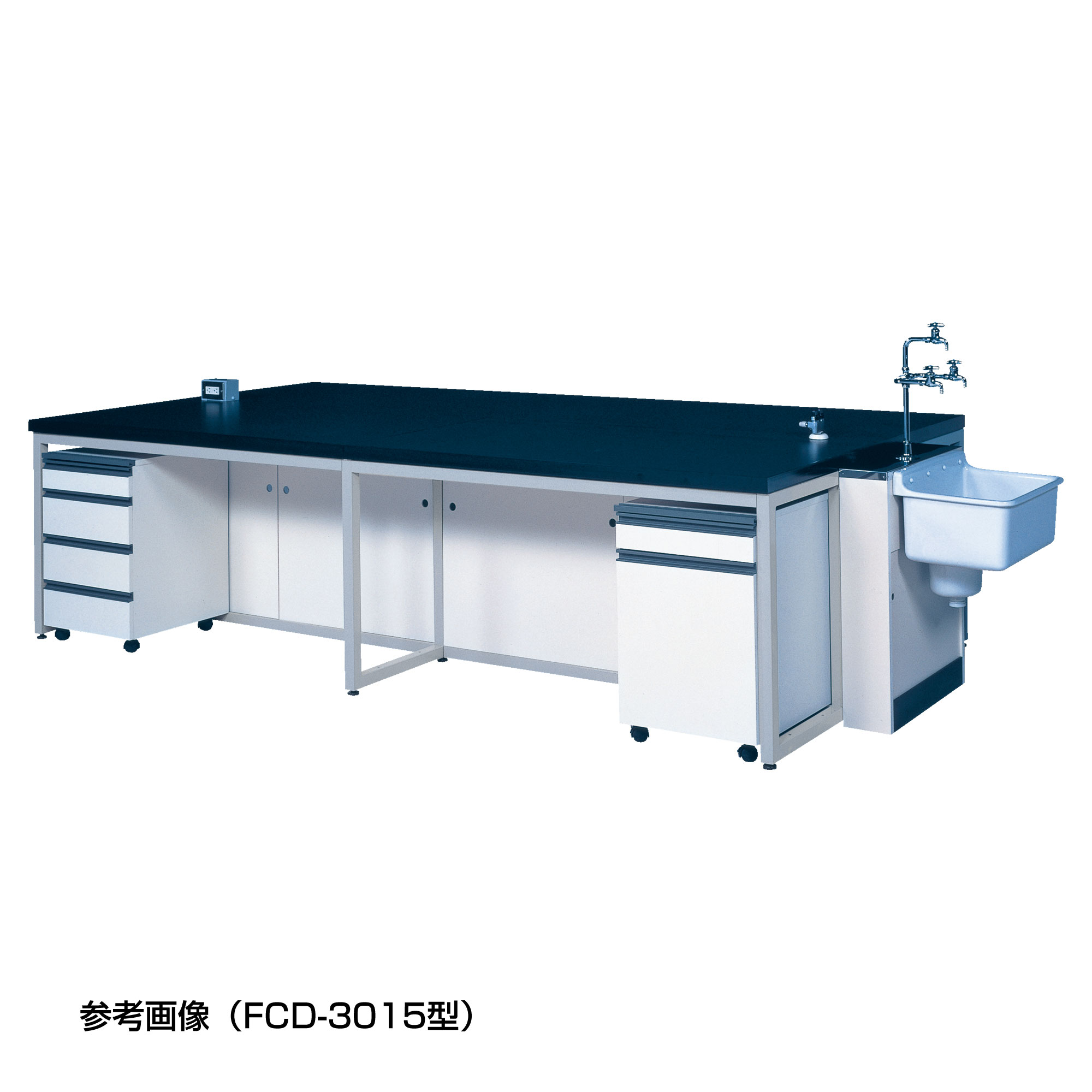 柴田科学中央实验台钢框架制（附带旅行车单元·陶制流动）FCD-1812型