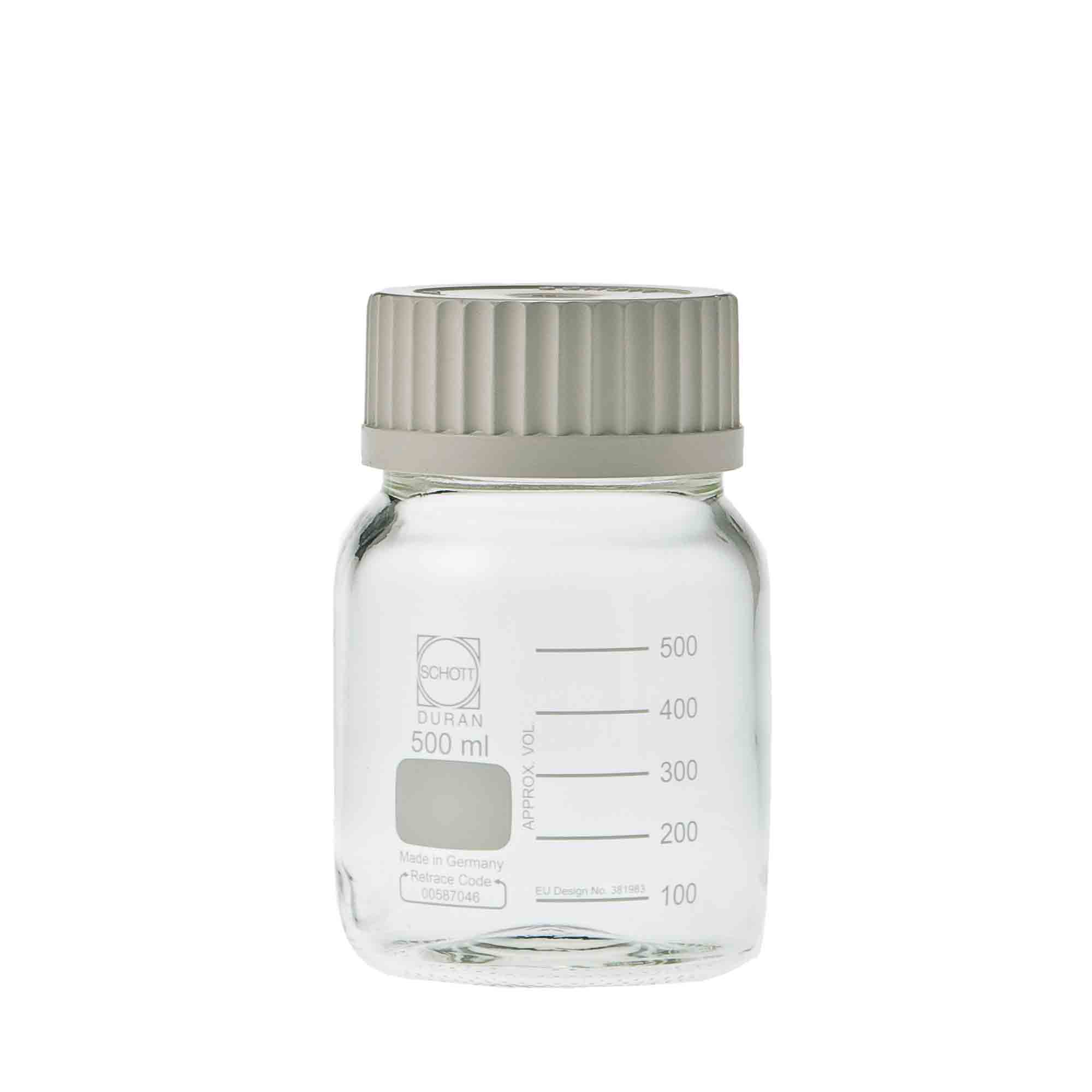 柴田科学螺纹口瓶广口带白帽500mL