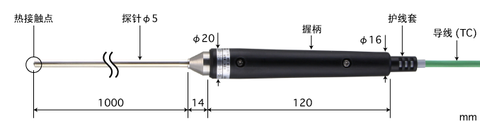 日本安立ANRITSUE型热电偶：BS-51E-100-TC1-ANP K型热电偶：BS-51K-100-TC1-ANP