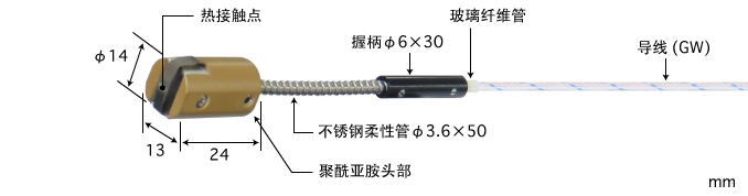 日本安立ANRITSU内藏磁铁型表面温度传感器 MG系列 E型热电偶 MG-24E-GW1-ANP K型热电偶 MG-24K-GW1-ANP